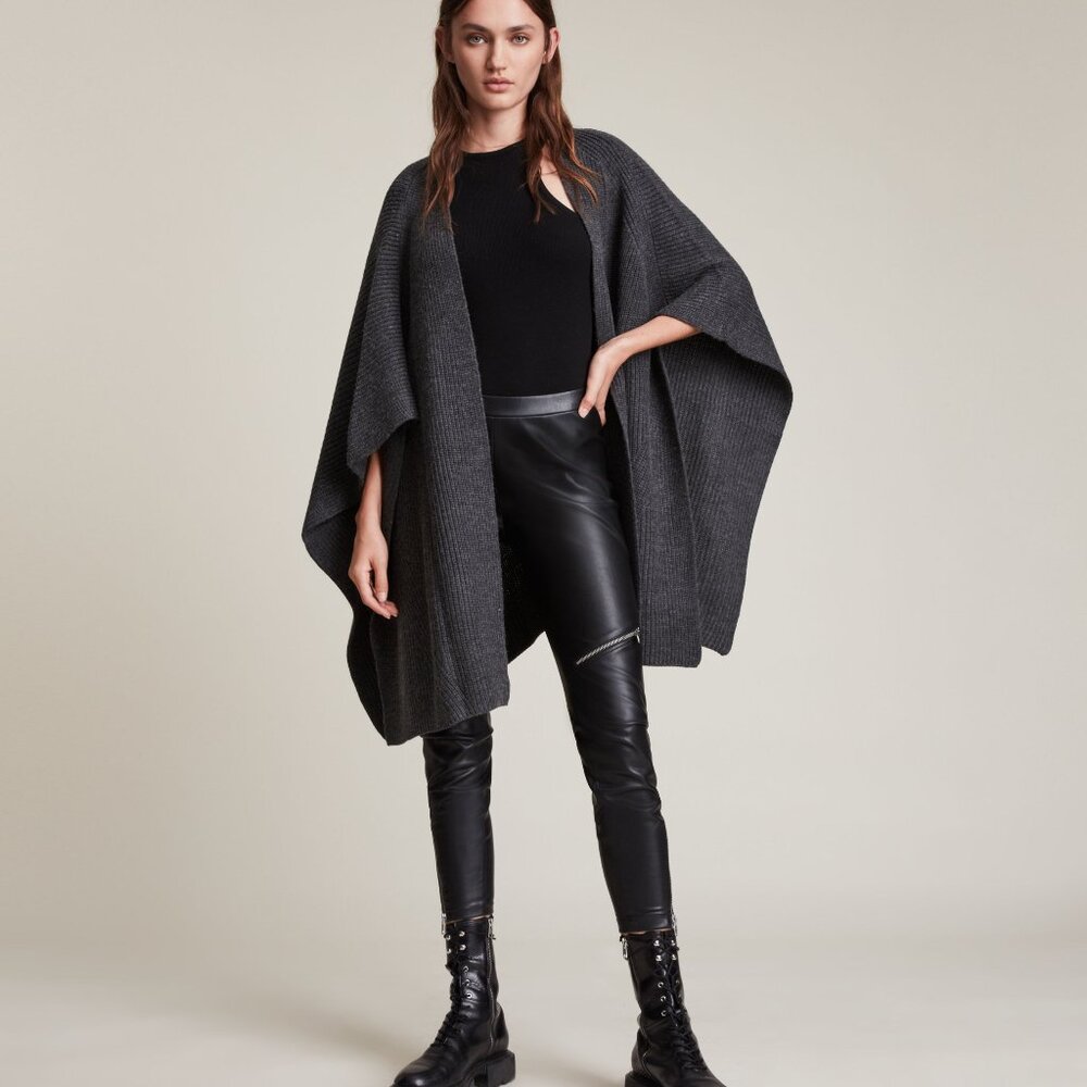Allsaints Cardigan Stitch Ruana Shawl Cardigan